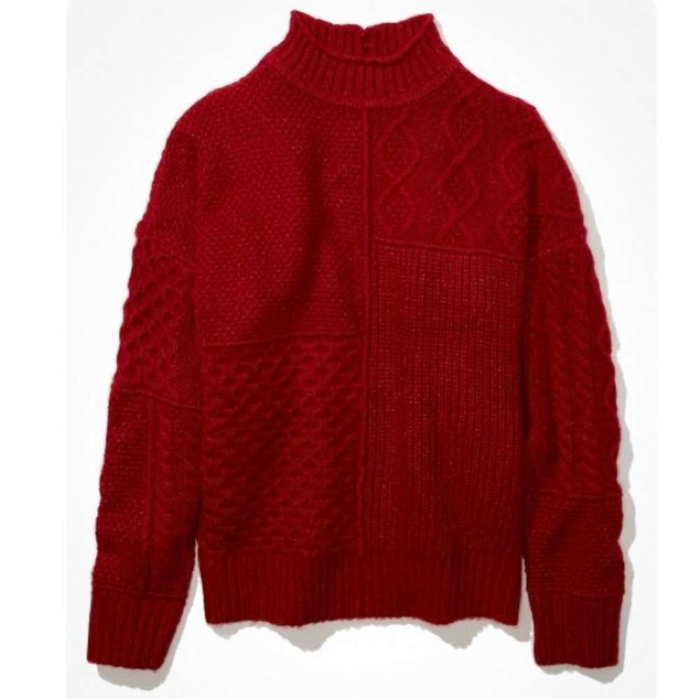 AE SOFT & COZY MIXED STITCH SWEATER